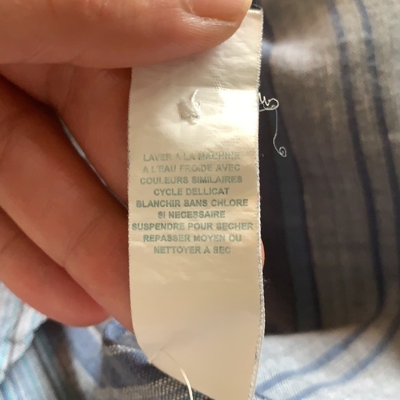 Perry Ellis blue striped short sleeve men’s shirt size L - Picture 9 of 11